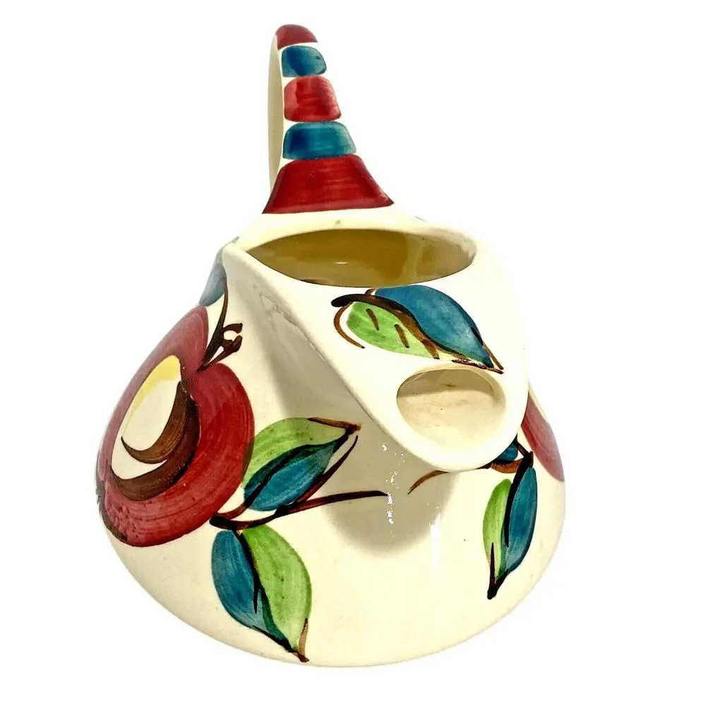 Vintage Purinton Pottery Apple Pattern 28 fl oz pitcher ice lip 1940s kitchen